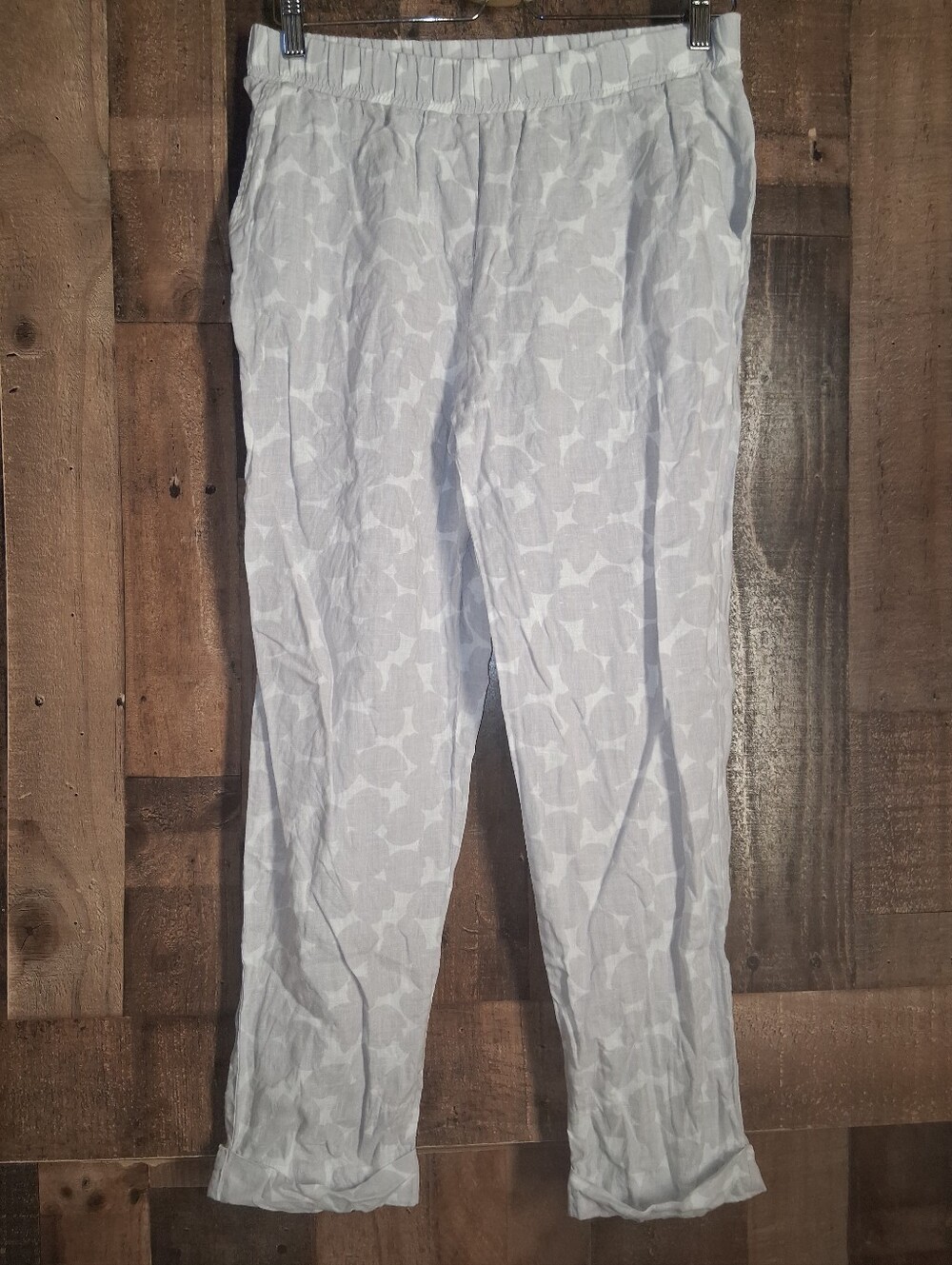 ROSSO 35 100% Linen Cuffed Pants Size 42 (6)